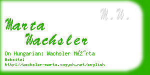 marta wachsler business card